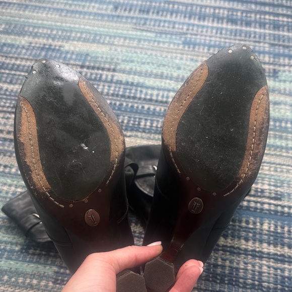 Frye Black Leather Heeled Boots - Picture 5 of 6